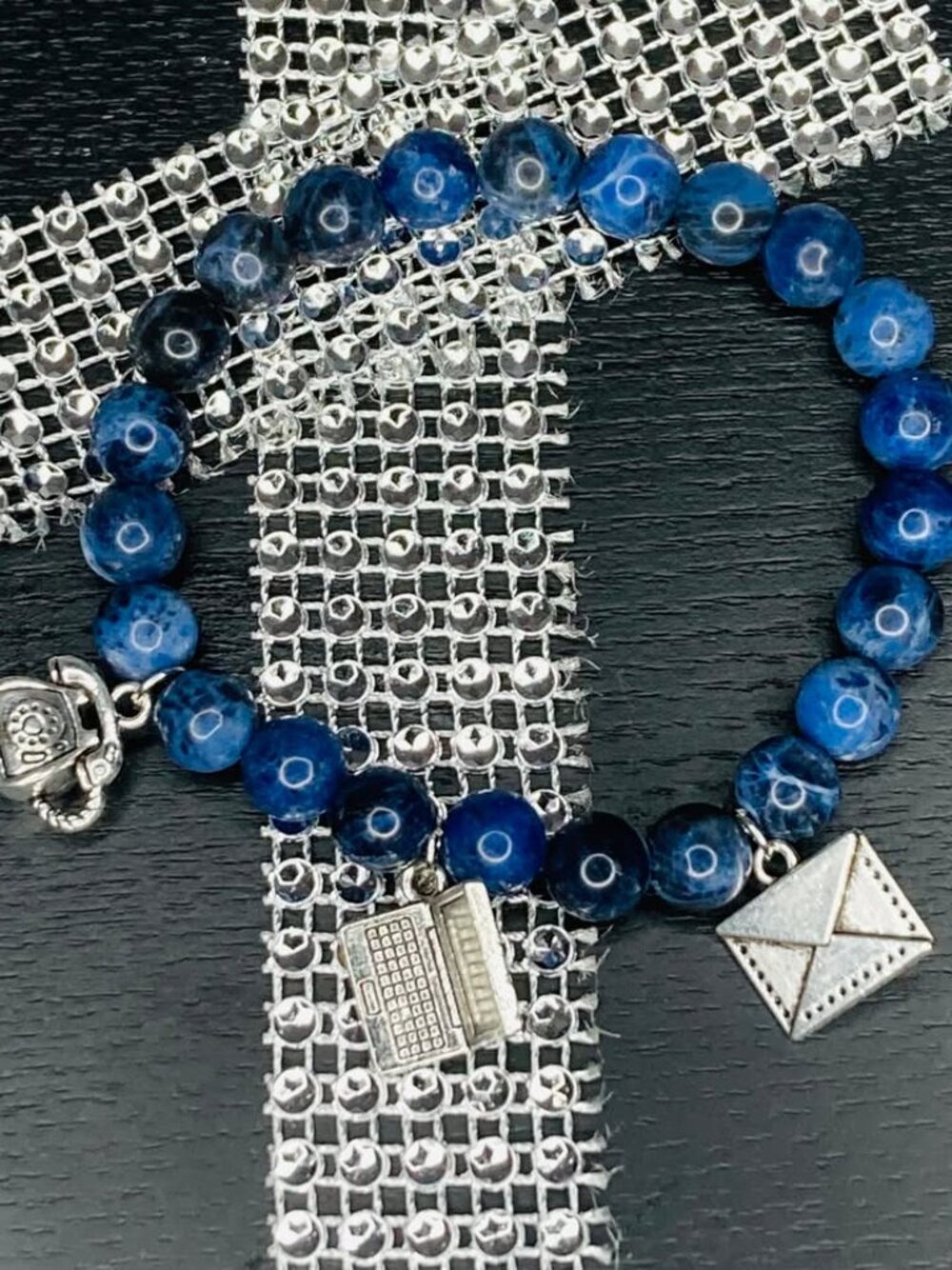 Blue Solidate Beads Bracelet, Business-Ready Fashion Costume Jewelry Accessory